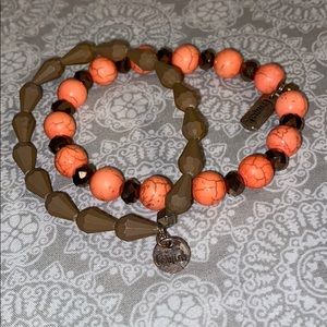 Pink and brown bracelets